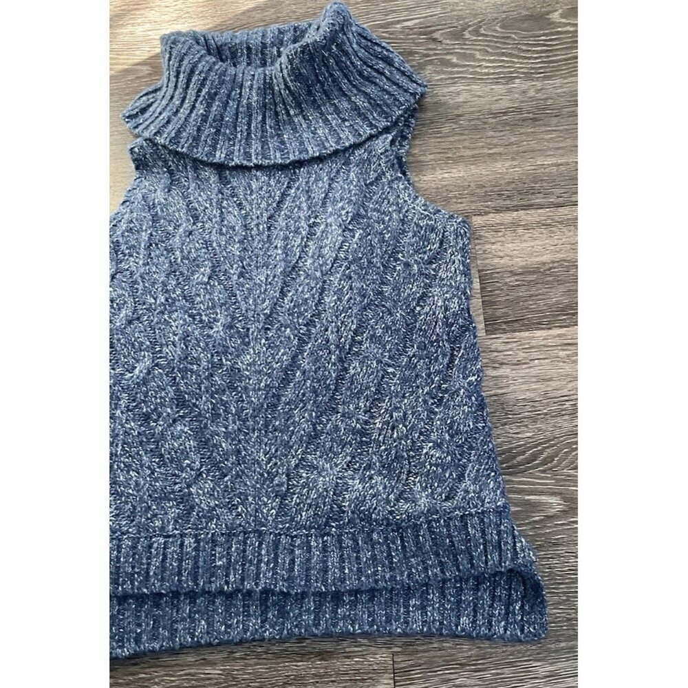 Kensie Womens Fair Isle Cropped Boxy Tunnel Neck Cozy Pullover Sweater Sz Small